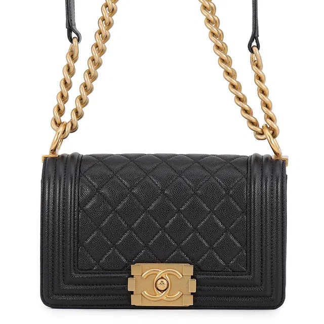 Boy Chanel ChainShoulder Bag BlackA67085 Caviar Leather Size Small in Caviar leather from GALLERY RARE