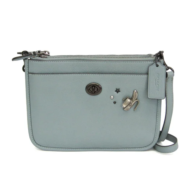 Coach Crossbody Bag 6663 Women's Leather Shoulder Bag Light Blue in Light blue Leather from Elady