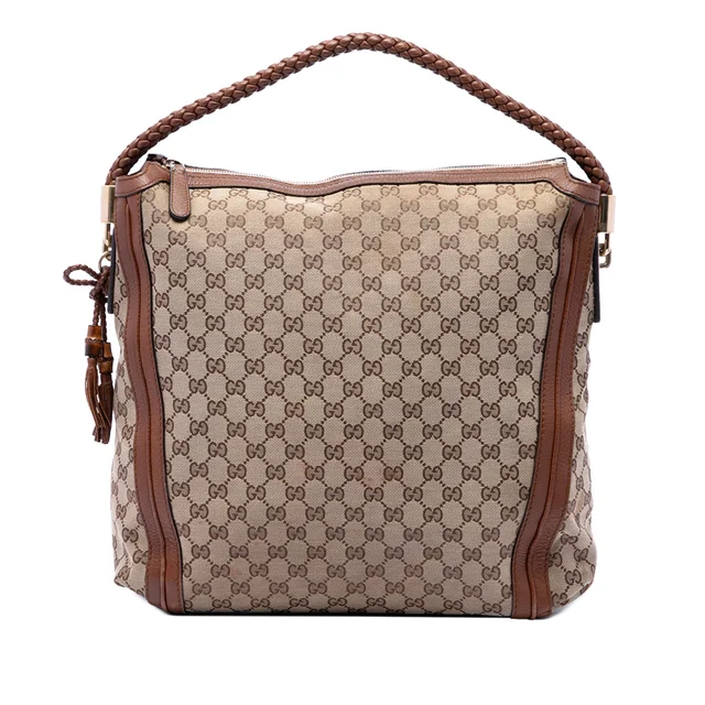 Beige Gucci Large GG Canvas Bella Tote in Beige Canvas from Designer Revival, photo 1 of 1