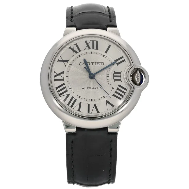 Cartier Ballon Bleu W69017Z4 36mm Stainless Steel Watch in Blue Leather from H&T