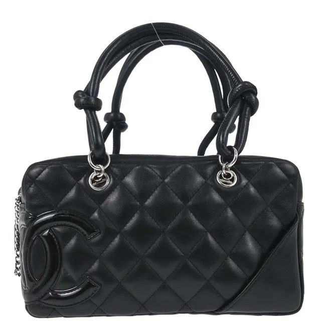 Chanel 2005-2006 Black Calfskin Cambon Ligne Handbag in Black Calfskin from AMORE Vintage Tokyo