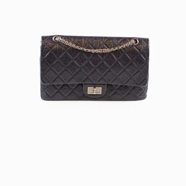 Chanel Large Reissue 227 Aged Calfskin Navy in Navy Calfskin from The Purse Affair