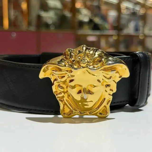 Versace Cowhide Leather Women's Belt Long 90 Cm Wide 40 Cm in black Leather from Grailed