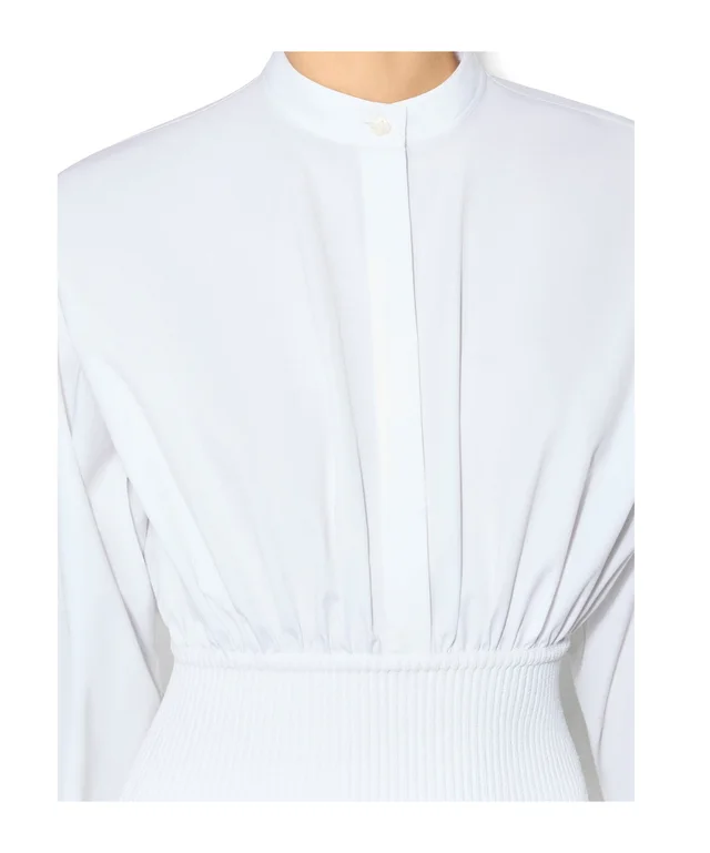 Alaia COTTON POPLIN SHIRT WITH RIBBED WAIST, photo 2 of 2 from SENSER