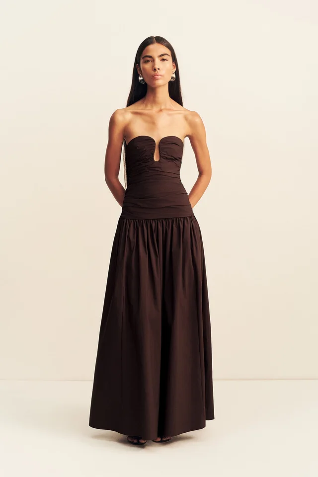 Shona Joy CAMPBELL FITTED DROP WAIST MAXI DRESS - RISTRETTO from Shona Joy, photo 1 of 1