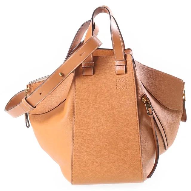 Loewe Hammock Shoulder Bag Brown Leather Gold in Brown Leather from The Reluxe