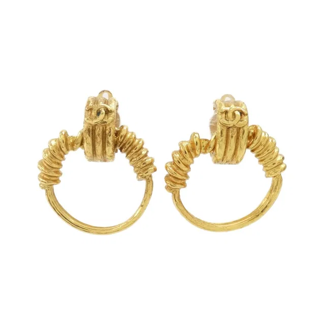 Chanel Vintage Earrings Gold in Gold from The Reluxe
