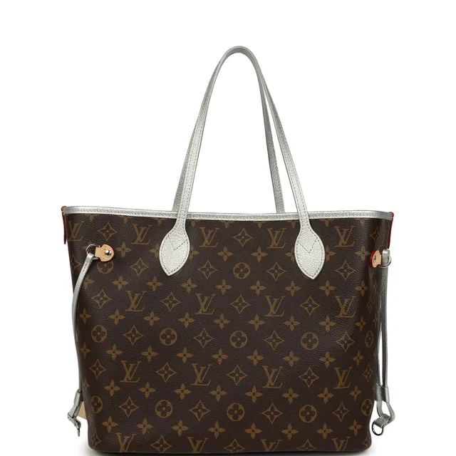 Louis Vuitton "57th Street NYC" Neverfull Inside Out MM Brown and Silver Monogram Silver Hardware in Brown Coated canvas from Madison Avenue Couture