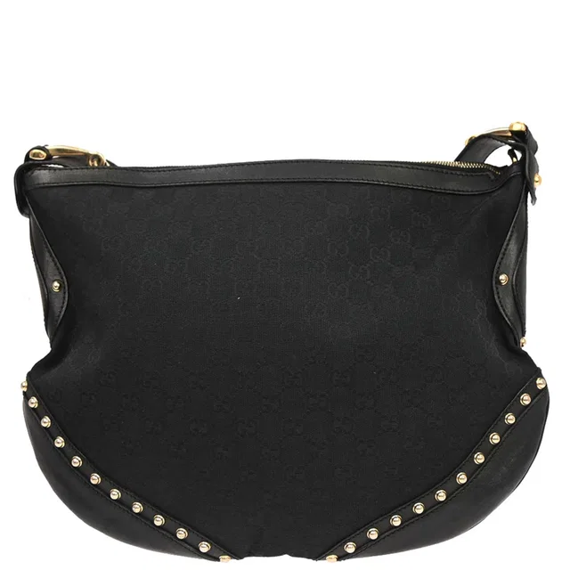 Gucci Black Canvas GG Sherry Pelham Shoulder Bag in Black Canvas from AMORE Vintage Tokyo