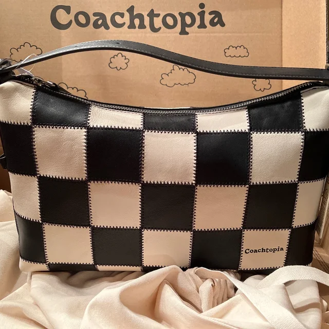 Coach Alter/Ego Slouchy Shoulder Bag In Checkboard in black Leather from Poshmark