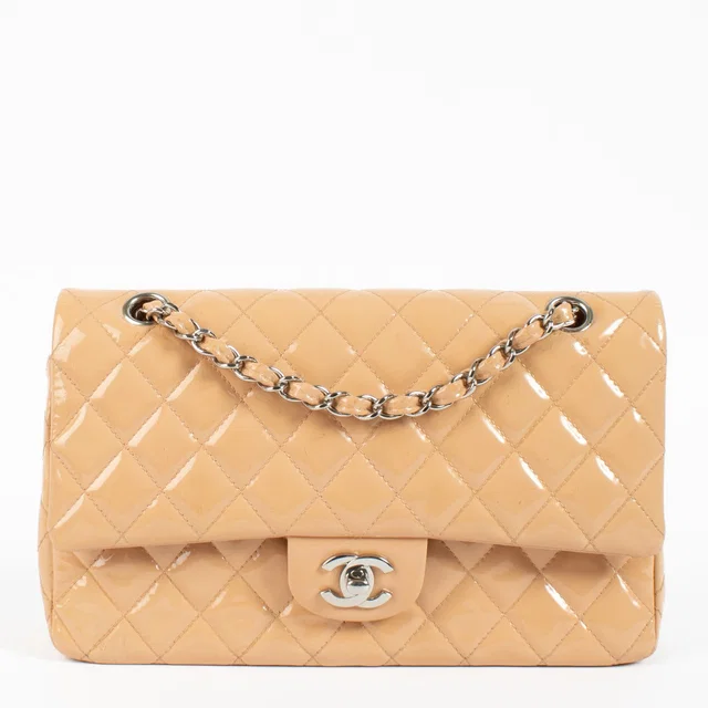 Chanel Beige Patent Medium Classic 11.12 Bag in Beige Patent leather from Labellov