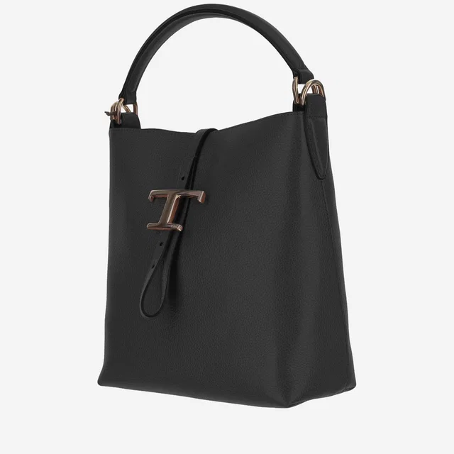 Tod's Leather Bucket Shoulder Bag — Black Calf in Black Leather from HEWI