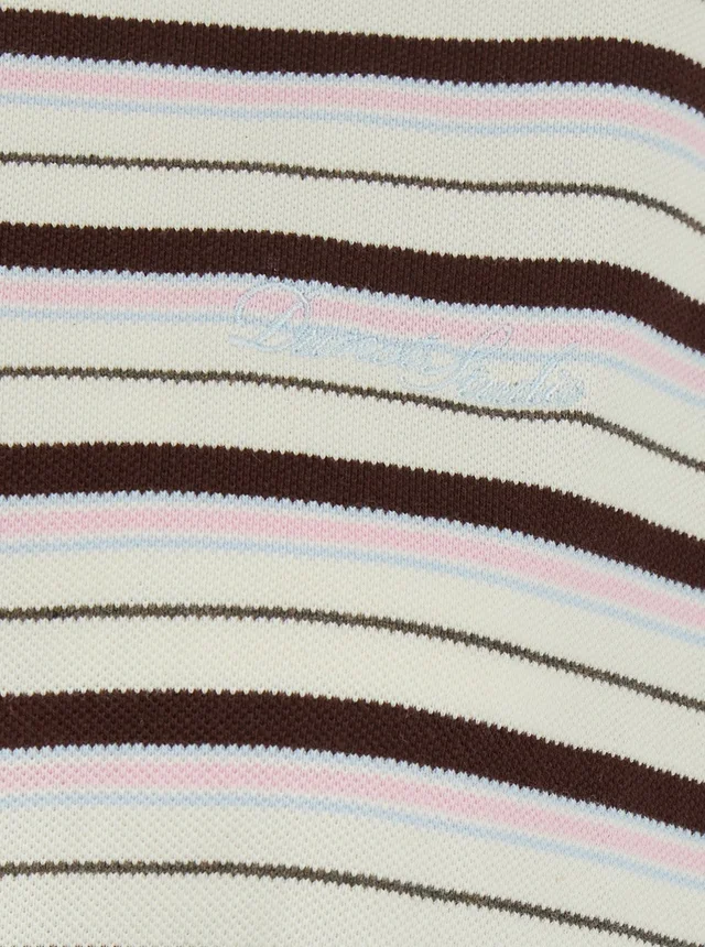 DUNST Multicolor Polo Shirt with Embroidered Logo Lettering on the Front and All-Over Stripes in Cotton for Women in Multicolor 100% Cotton, photo 6 of 6 from Gaudenzi Boutique