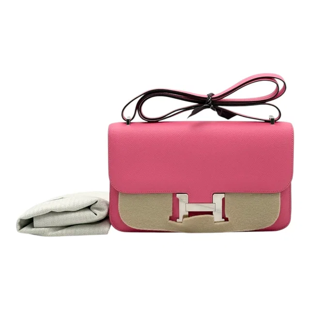 Hermès Pink Constance Elan in Epsom with PHW in Pink Epsom leather from Luxury Promise
