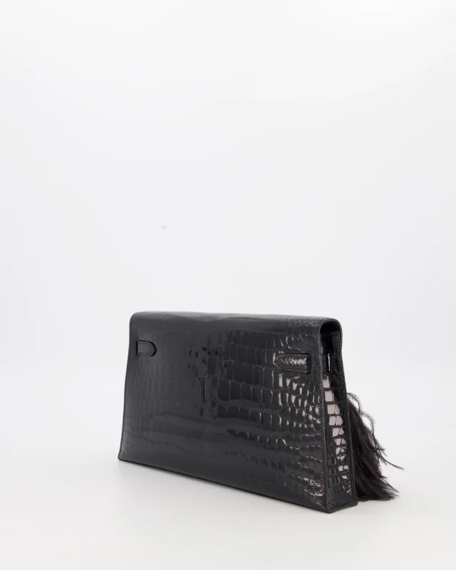 Hermès Kelly Elan Folie Bag in Black Crocodile from Sellier, photo 9 of 24