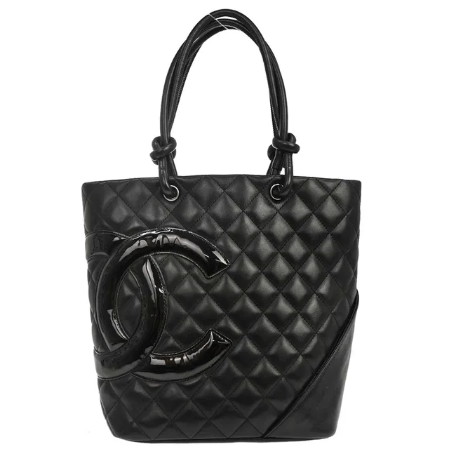Chanel 2006-2008 Black Calfskin Cambon Ligne Tote Handbag in Black Calfskin from AMORE Vintage Tokyo