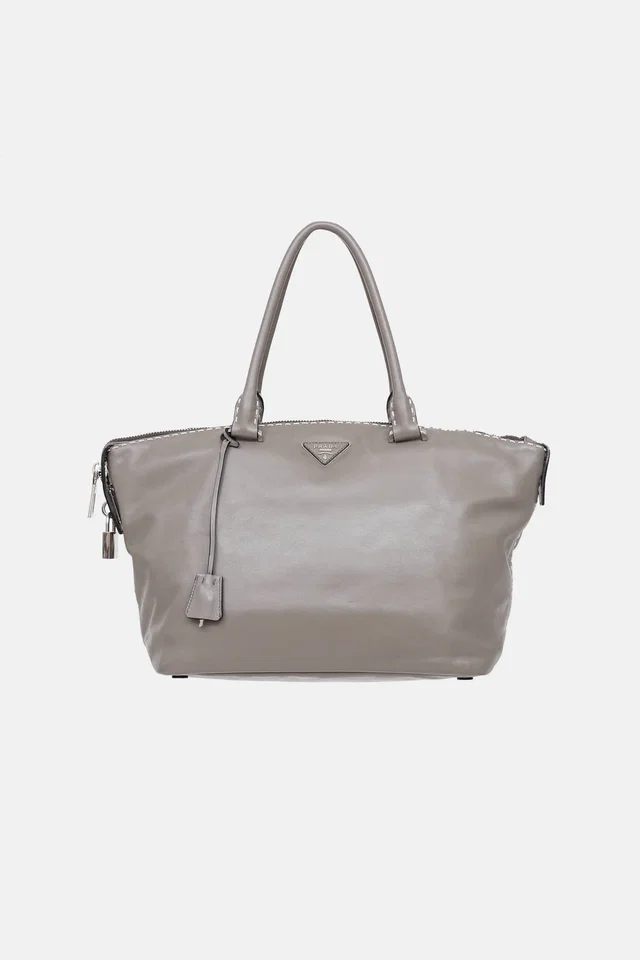 Prada Argilla Top Handle Bag in Calfskin from VSP Consignment