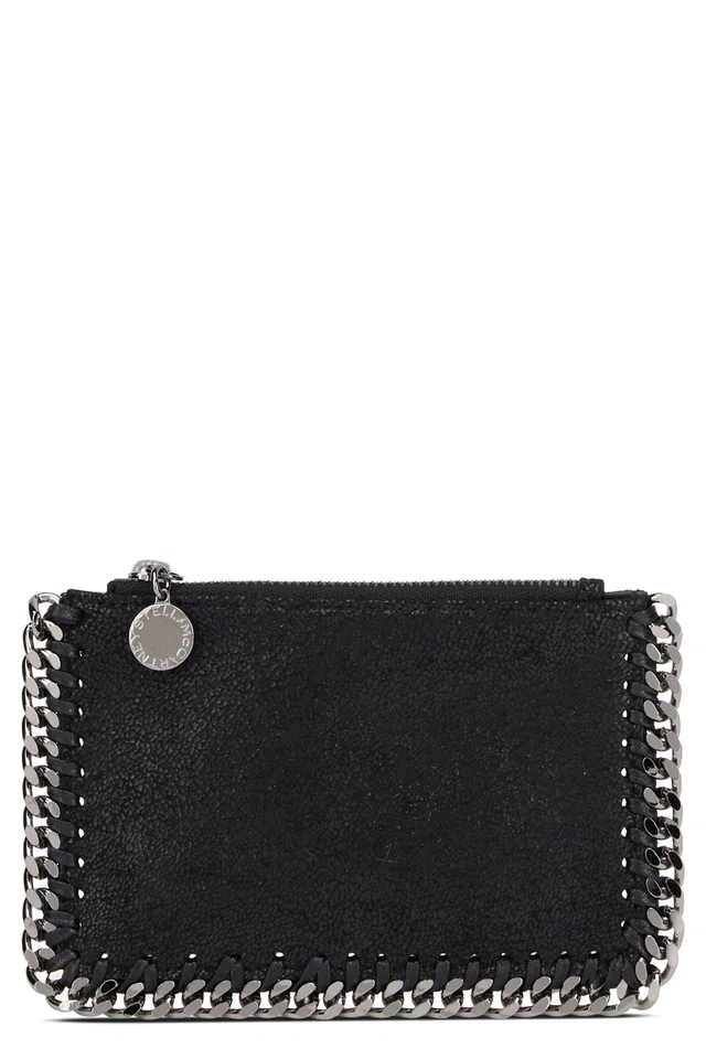 Stella McCartney Falabella Card Case — Black Polyester Wallets & Purses in Black from HEWI