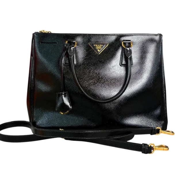 Prada Medium Black Saffiano Bag in Black Saffiano leather from Luxury Promise