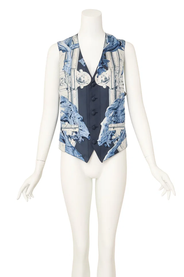 Hermès Les Mythologies des Hommes Rouges Vest Top in Silk from Recess LA