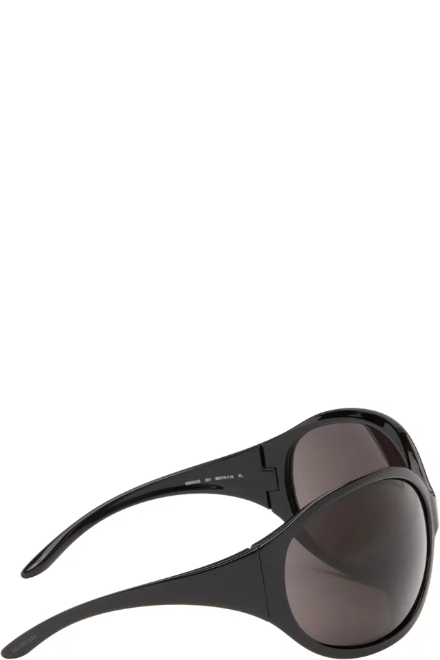 Balenciaga Black Phantom Round Sunglasses, photo 2 of 4 from SSENSE