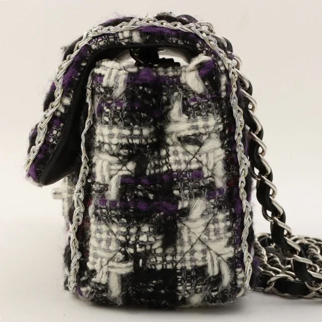 Chanel 2019頃製 ツイード CC ターン ロック チェーン ショルダーバッグ マルチ from VINTAGE QOO TOKYO, photo 4 of 13