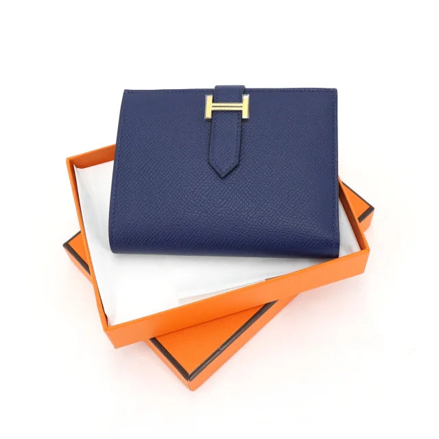 Hermès Bearn Compact wallet Bleu France (71) Bleu Saphir (73) in Blue Epsom leather from Ginza Xiaoma, photo 3 of 4