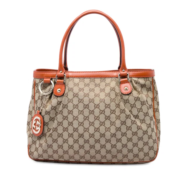 Beige Gucci GG Canvas Sukey Tote in Beige Canvas from Designer Revival
