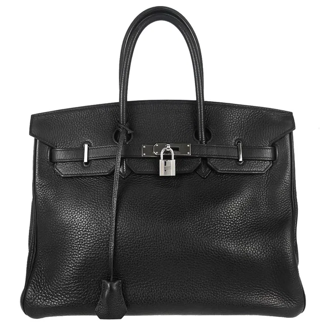 Hermès 2005 Black Taurillon Clemence Birkin 35 Handbag in Black Clemence leather from AMORE Vintage Tokyo