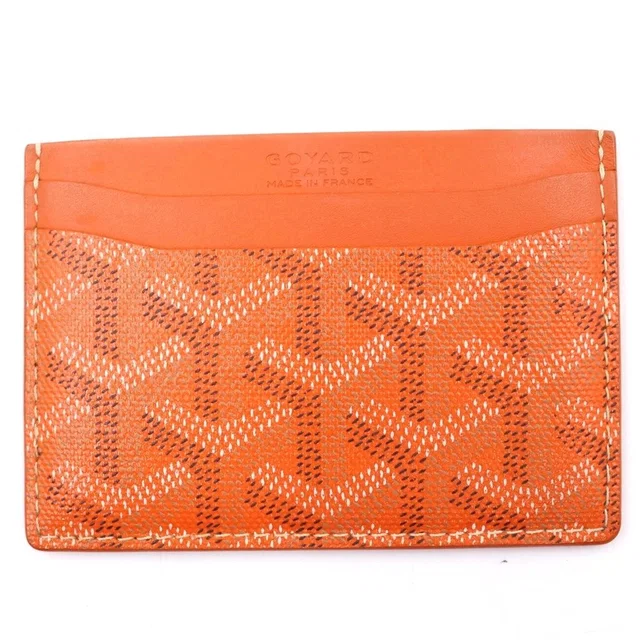 Goyard Saint Sulpice Card Case Business Leather Orange in Orange Leather from The Reluxe