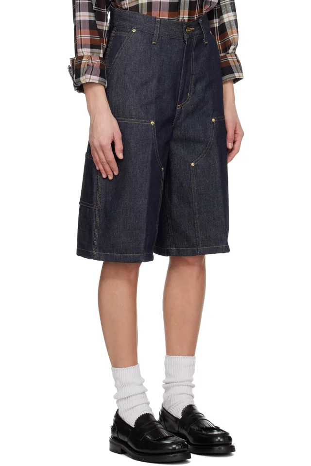 Carhartt Work In Progress Blue Nixon Double Knee Denim Shorts, photo 2 of 4 from SSENSE