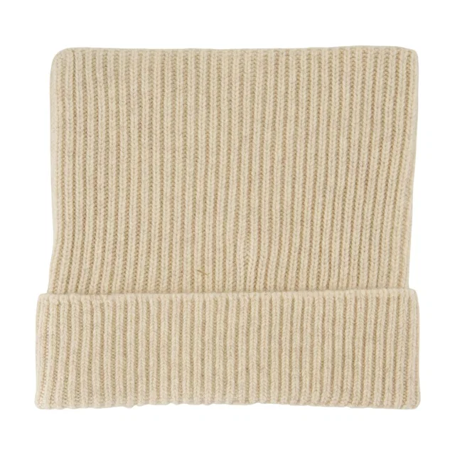 Acne Studios C40426-633 Ribbed Cotton Beanie — Beige Beanies in Beige from HEWI