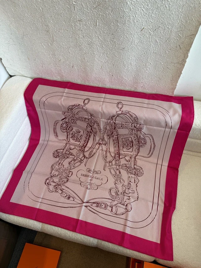 Hermès Carré 90 Scarf Brides de Gala Rose in Pink Silk from Luxury Promise
