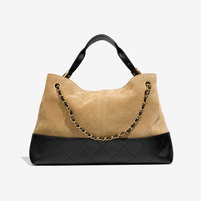 Chanel 25A Two-Tone Tote Bag Medium Suede / Lamb Beige / Black in Beige, Black, Multicolour Suede from SACLÀB, photo 4 of 10