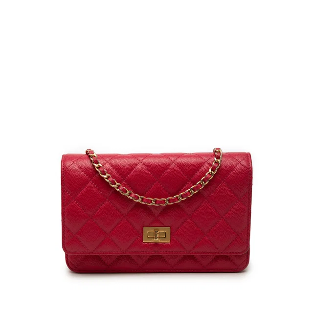 Red Chanel Quilted Caviar Reissue 2.55 Wallet On Chain Crossbody Bag in Red Caviar leather from Designer Revival, photo 1 of 1