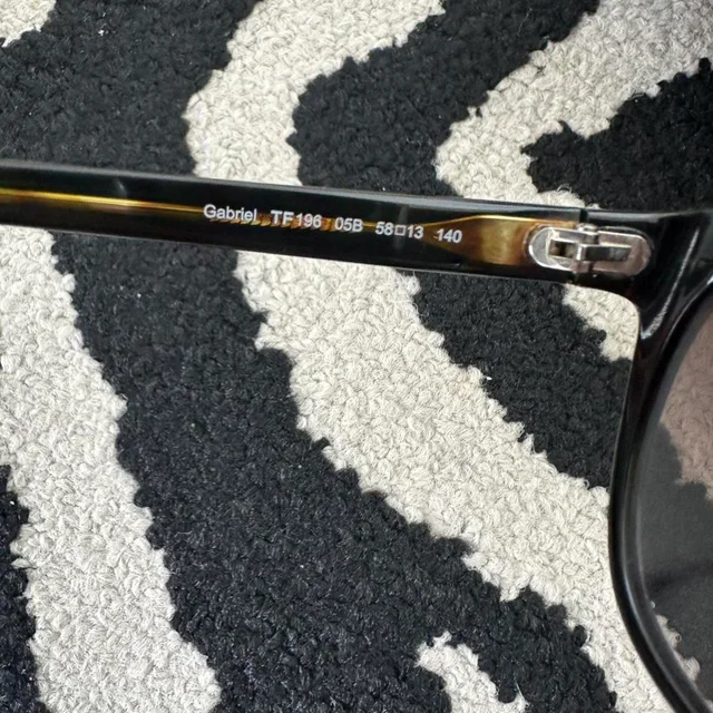 Tom Ford Men's Wayfarer Sunglasses - Black/Brown in brown|red|black from Depop, photo 7 of 8
