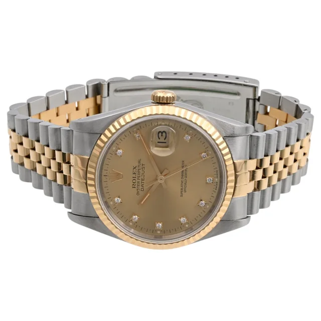 Rolex Circa 1990-1991 10P Diamond Datejust 36mm 16233G Automatic Champagne from VINTAGE QOO TOKYO, photo 2 of 2