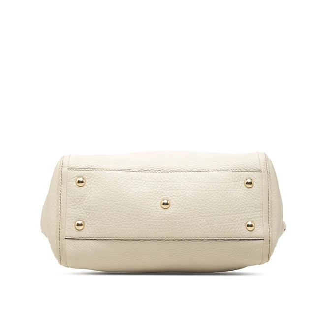 White Gucci Small Calfskin Soho Cellarius Satchel in White Calfskin from Designer Revival, photo 2 of 2