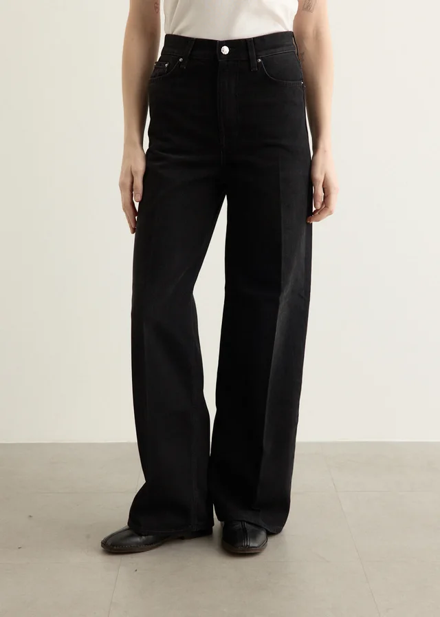 Toteme Wide Leg Denim Jeans in Black from Incu, photo 1 of 1