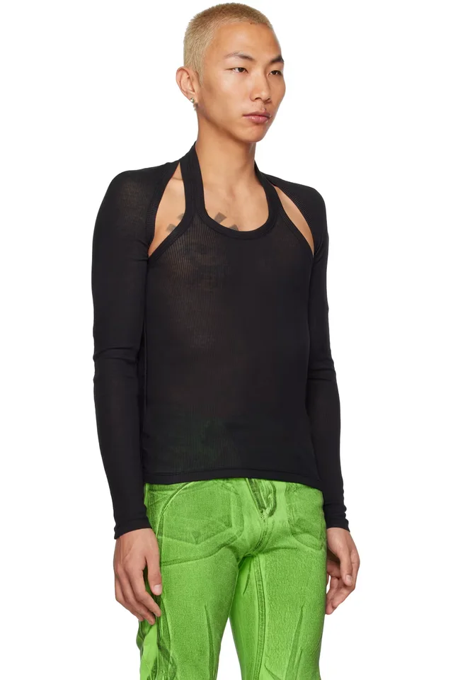 Dion Lee Black Modular T-Shirt, photo 2 of 2 from SSENSE