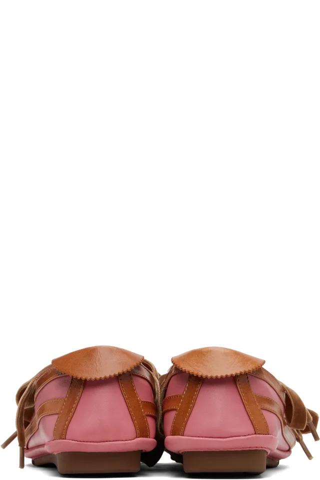 Kiko Kostadinov SSENSE Exclusive Pink & Brown Lella Hybrid Ballerina Flats, photo 2 of 5 from SSENSE