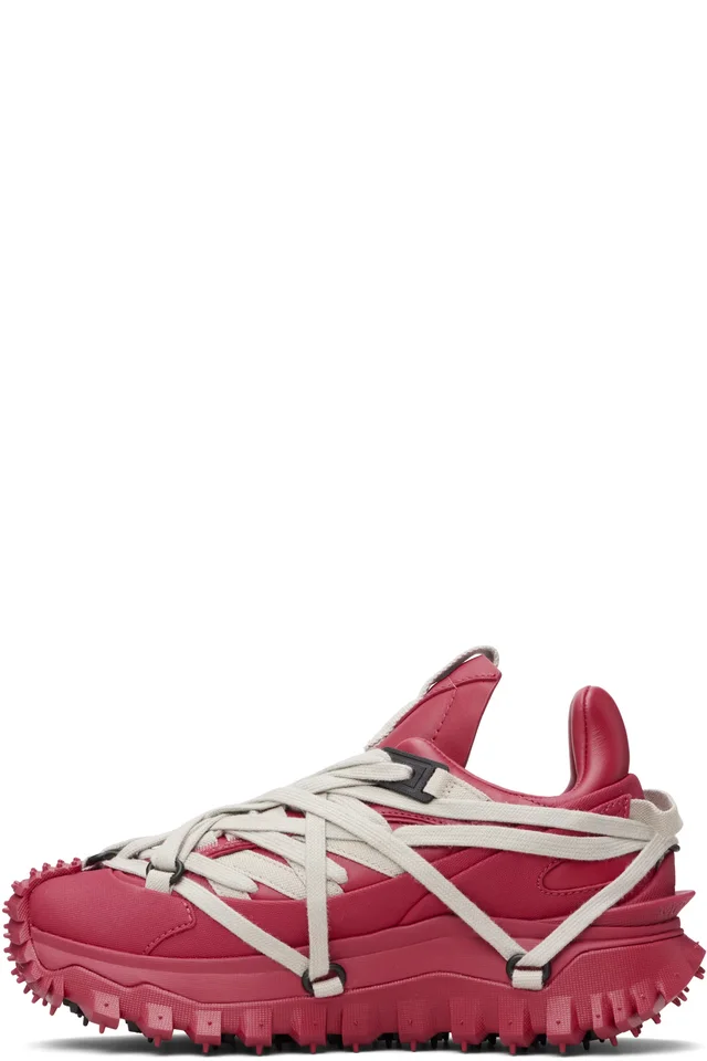 Moncler + Rick Owens Red Trailgrip Megalace Sneakers, photo 3 of 5 from SSENSE