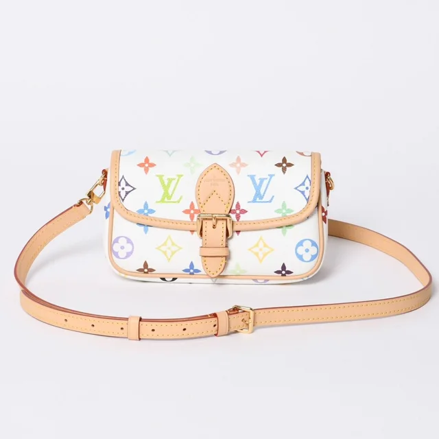 Louis Vuitton Monogram Multicolor Blanc Nano Diane Shoulder Bag in White Leather from The Reluxe
