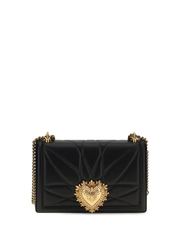 Dolce & Gabbana Devotion Shoulder Bag — Black Lamb Ovis Aries in Black Nappa leather from HEWI