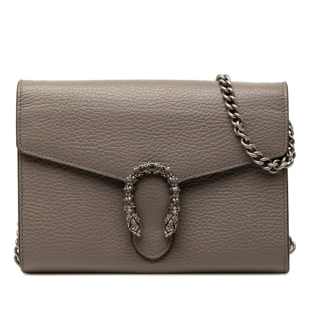Brown Gucci Calfskin Dionysus Wallet on Chain Crossbody Bag in Brown Calfskin from Designer Revival