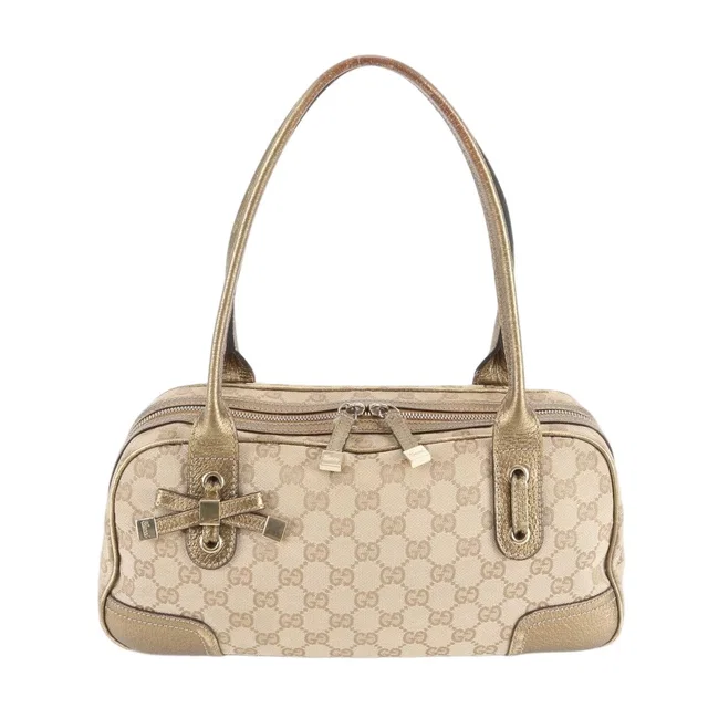 Gucci GG Canvas Prince Leather Shoulder Bag Eem in Canvas from The Reluxe