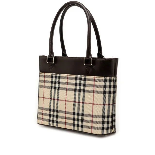 Beige Burberry House Check Canvas Handbag in Beige Canvas from Designer Revival, photo 2 of 6