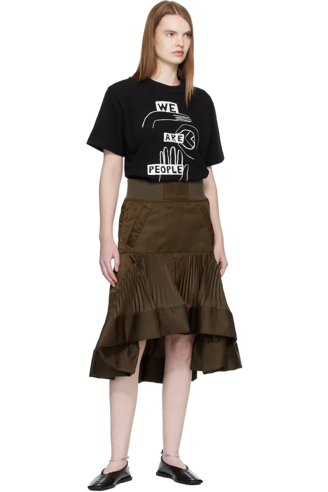 Black 'geoff sacai' Print T-shirt, photo 5 of 5 from SSENSE