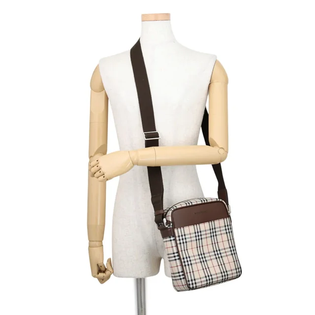 Burberry Nova Check Shoulder Bag Beige/Black/Red Canvas Leather in Black Canvas from GALLERY RARE, photo 6 of 16