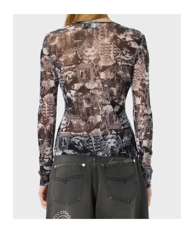 Blumarine Printed Rhinestone Logo Top, photo 3 of 3 from SENSER
